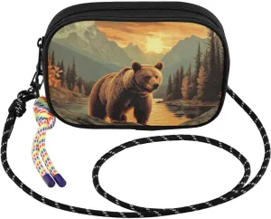 Crossbody Bag Bear Autumn Landscape for Women Cell Phone Purses Women's Small Shoulder Handbags Wallet Purse with Strap