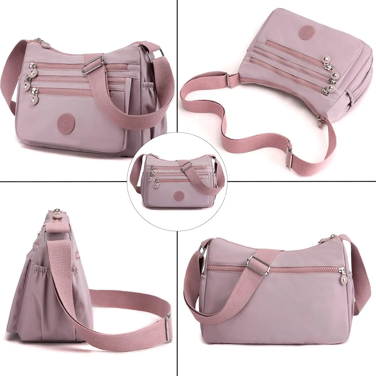 Crossbody Bag for Women Multi Pocket Shoulder Bag Messenger Bag Casual Nylon Purse Handbag