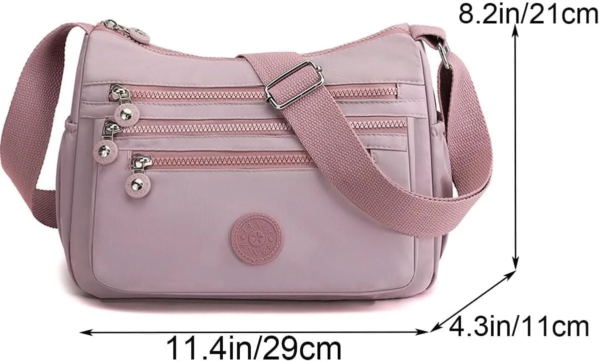 Crossbody Bag for Women Multi Pocket Shoulder Bag Messenger Bag Casual Nylon Purse Handbag