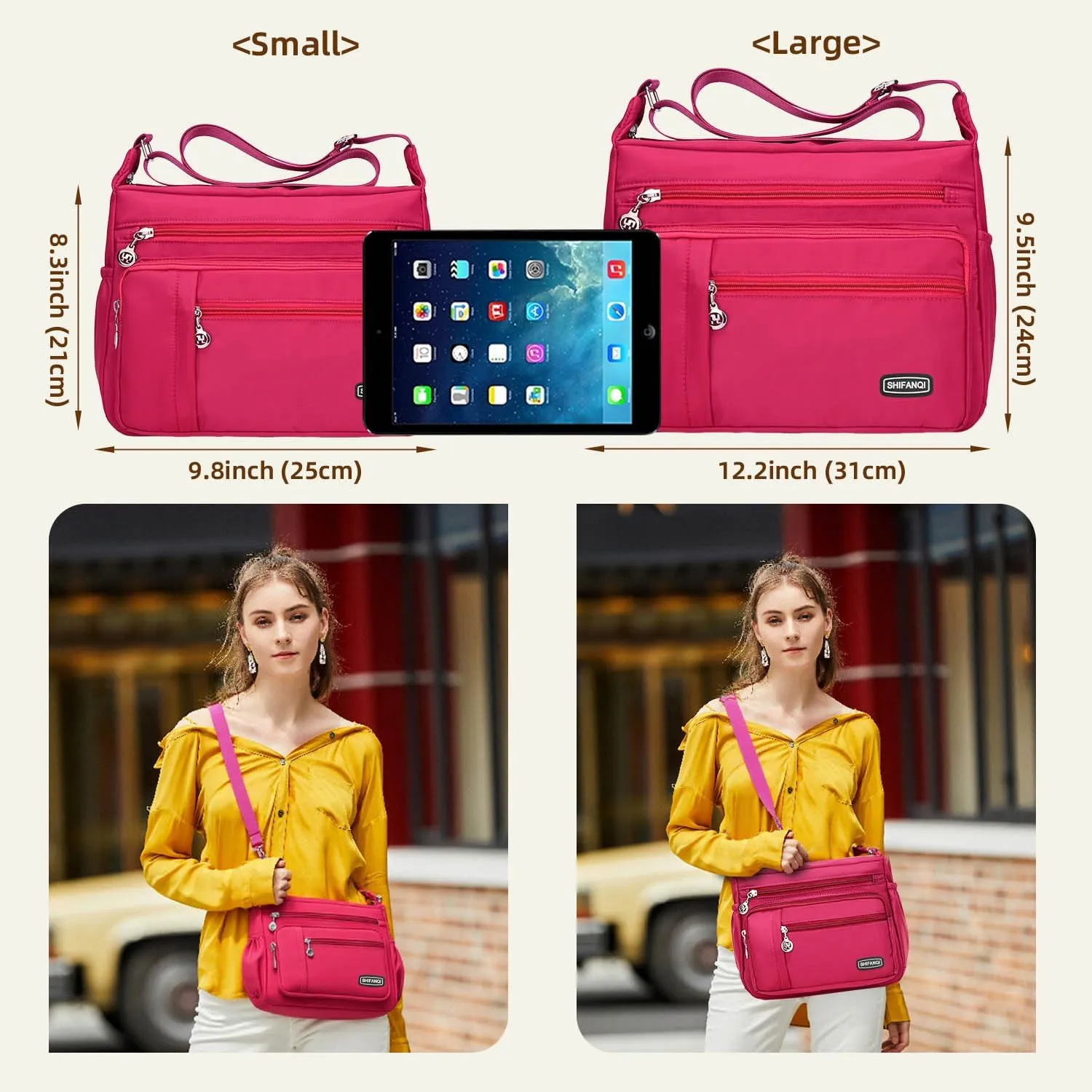 Crossbody Bag for Women,Multi Pockets Cross Body Purses for Women, Ladies Shoulder Bag, Travel Purses and Handbags