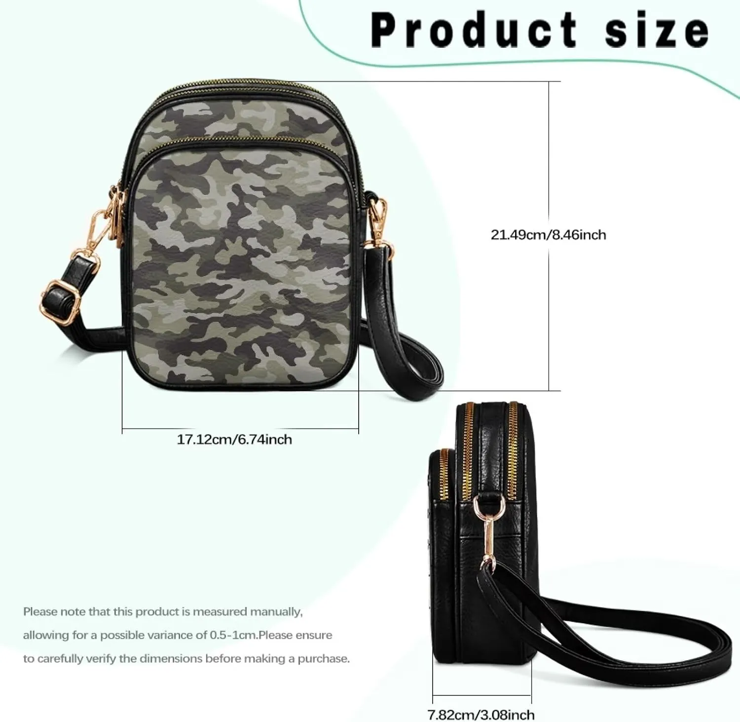 Crossbody Bag for Womens PU Leather Shoulder Purses Travel Purse Pocketbooks Multi Pocket Over the Shoulder Purses