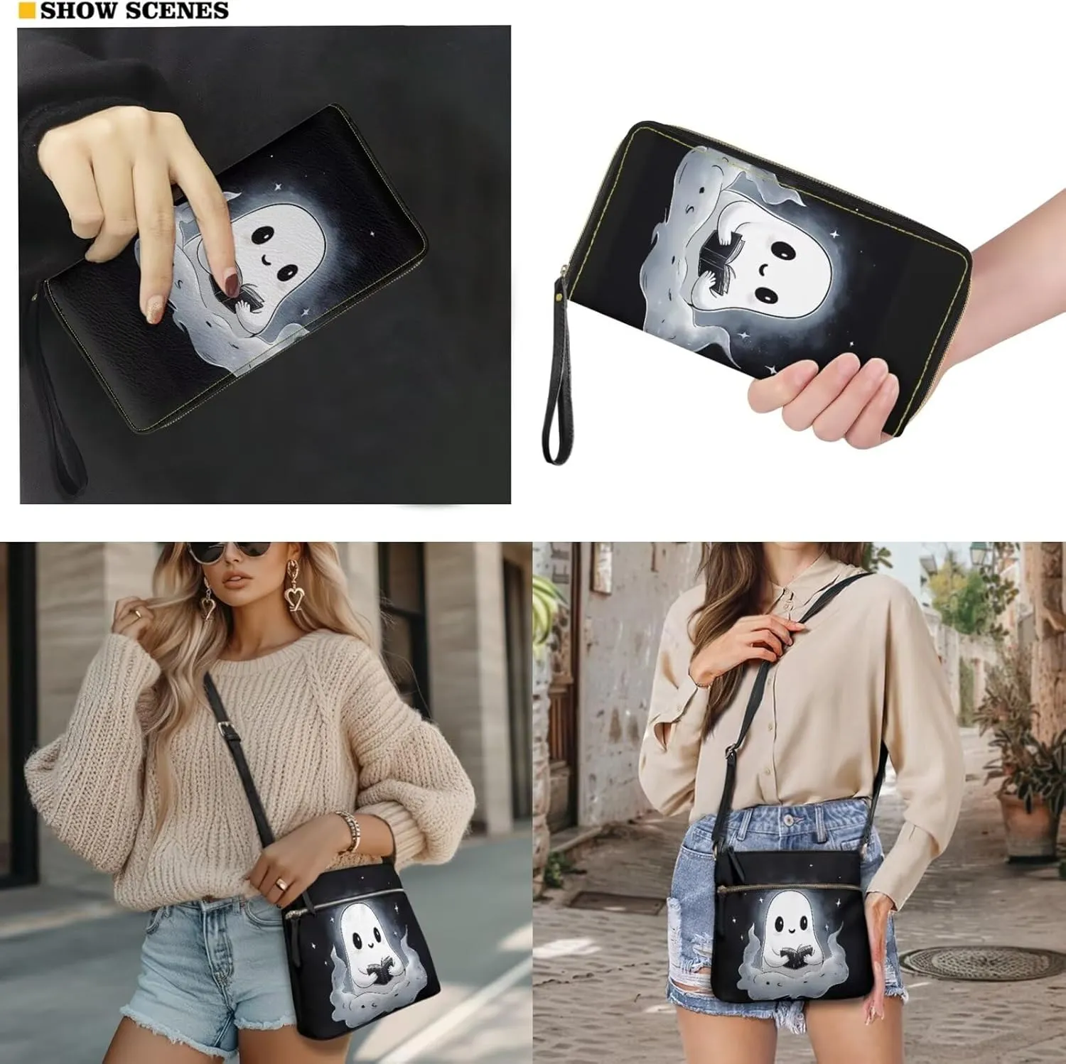 Crossbody Purses 2Pcs, Fashion Crossbody Messenger Bags with a Small Wallet Portable Easy to Carry for Work Travel