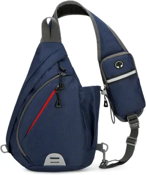 Crossbody Sling Backpack Sling Bag for Men Women Travel Hiking Chest Bag Daypack (Blue)