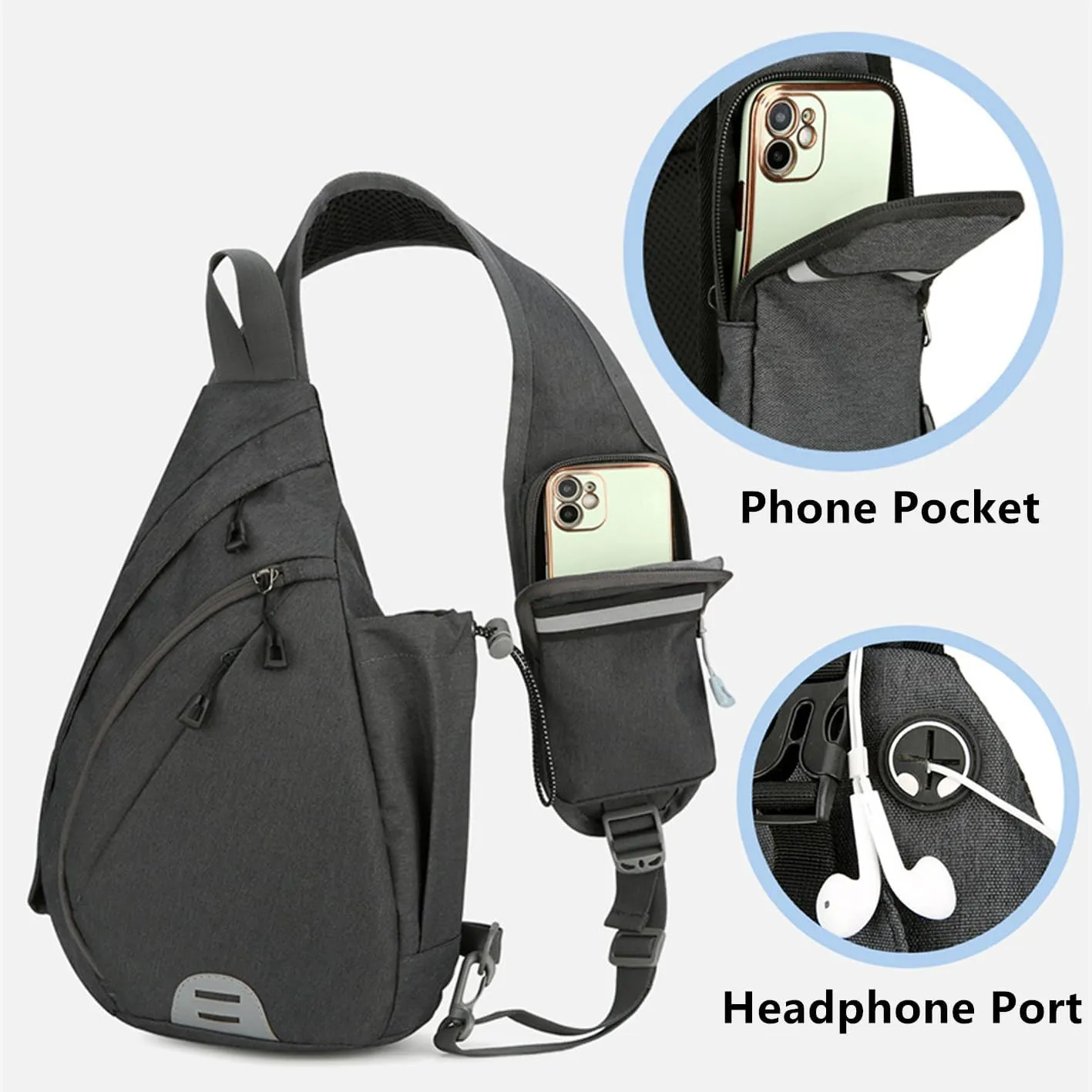 Crossbody Sling Backpack Sling Bag for Men Women Travel Hiking Chest Bag Daypack (Blue)