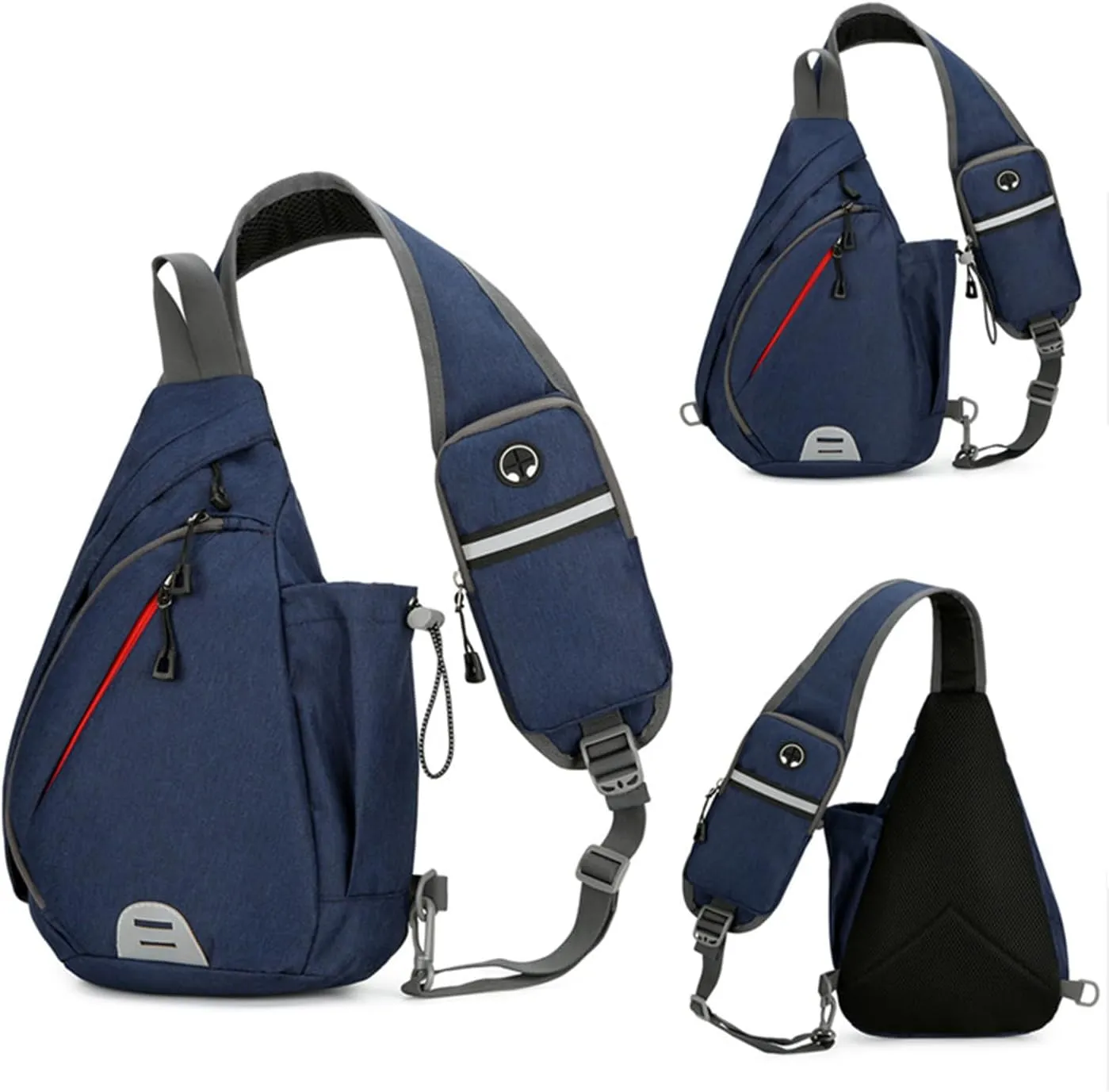 Crossbody Sling Backpack Sling Bag for Men Women Travel Hiking Chest Bag Daypack (Blue)