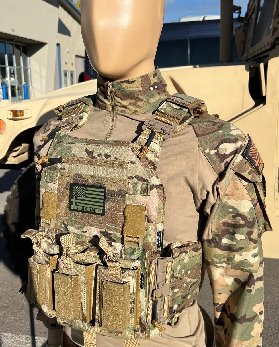 Crusader 2.0 Tactical Molle Quick Release Buckles Vest with Side Cummerbund Pouches and Triple mag Pouch
