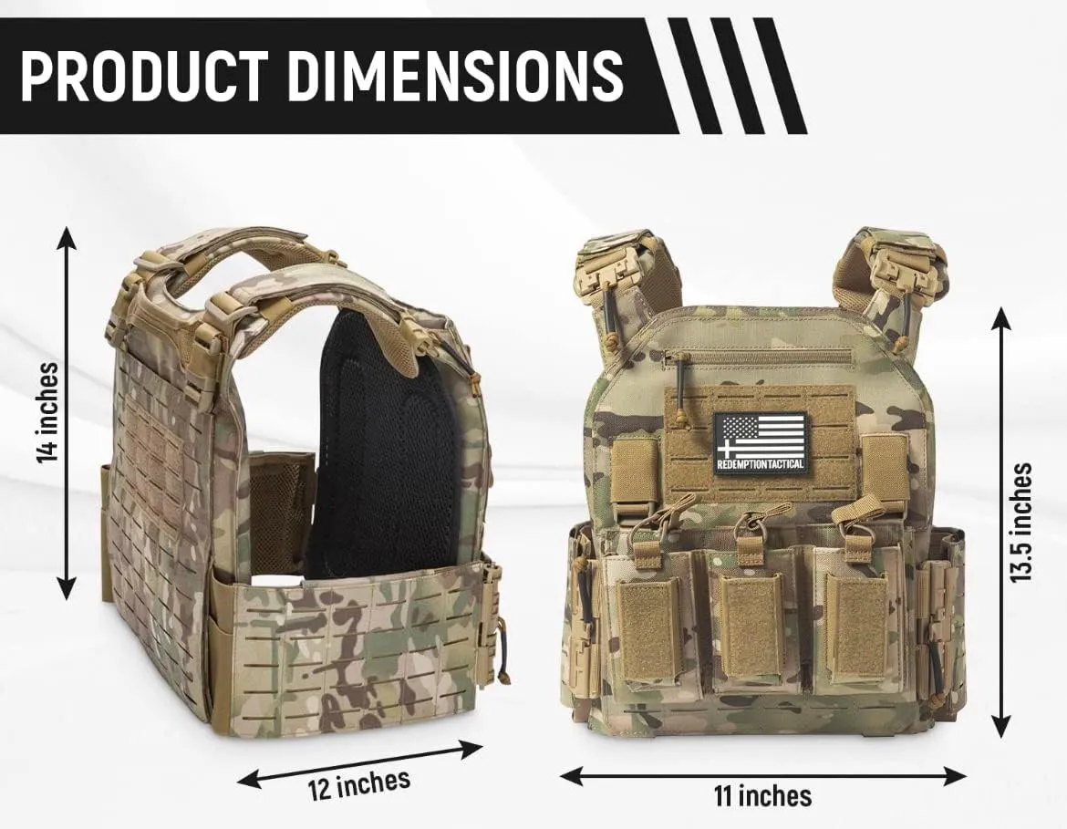 Crusader 2.0 Tactical Molle Quick Release Buckles Vest with Side Cummerbund Pouches and Triple mag Pouch