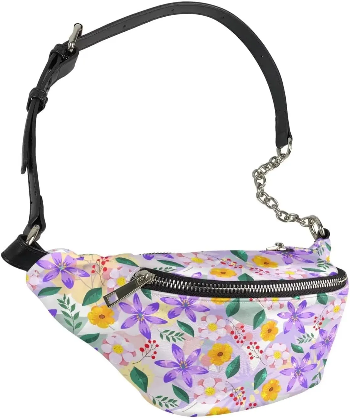 Crushed Flower Shoulder Bag Travel Lightweight PU Shoulder Pouch Bag Stylish and Versatile Cell Phone Purses Travel Pouch for Travel Running Hiking Workouts Sports