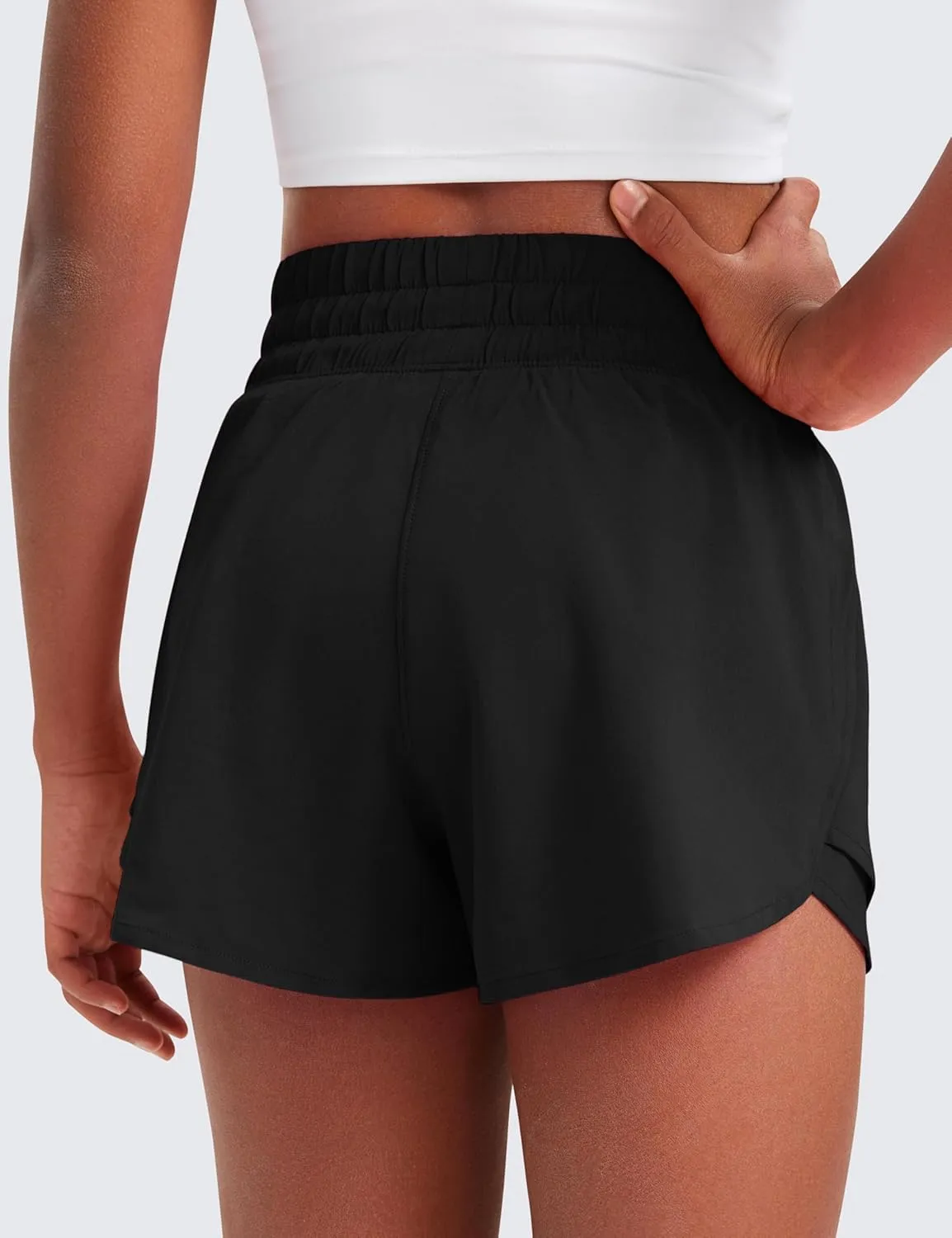 CRZ YOGA Girls Athletic Shorts with Zip Pocket - High Waist Flowy Ruffle Skirt for Workout Running Tennis Teen Kids Liner