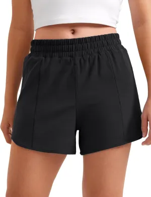 CRZ YOGA Girls Athletic Shorts with Zipper Pocket for Teens Kids Running Workout Casual Tennis Soccer Lightweight Liner