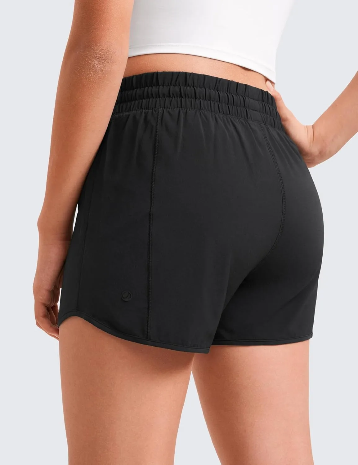 CRZ YOGA Girls Athletic Shorts with Zipper Pocket for Teens Kids Running Workout Casual Tennis Soccer Lightweight Liner