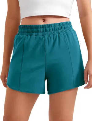 CRZ YOGA Girls Athletic Shorts with Zipper Pocket for Teens Kids Running Workout Casual Tennis Soccer Lightweight Liner