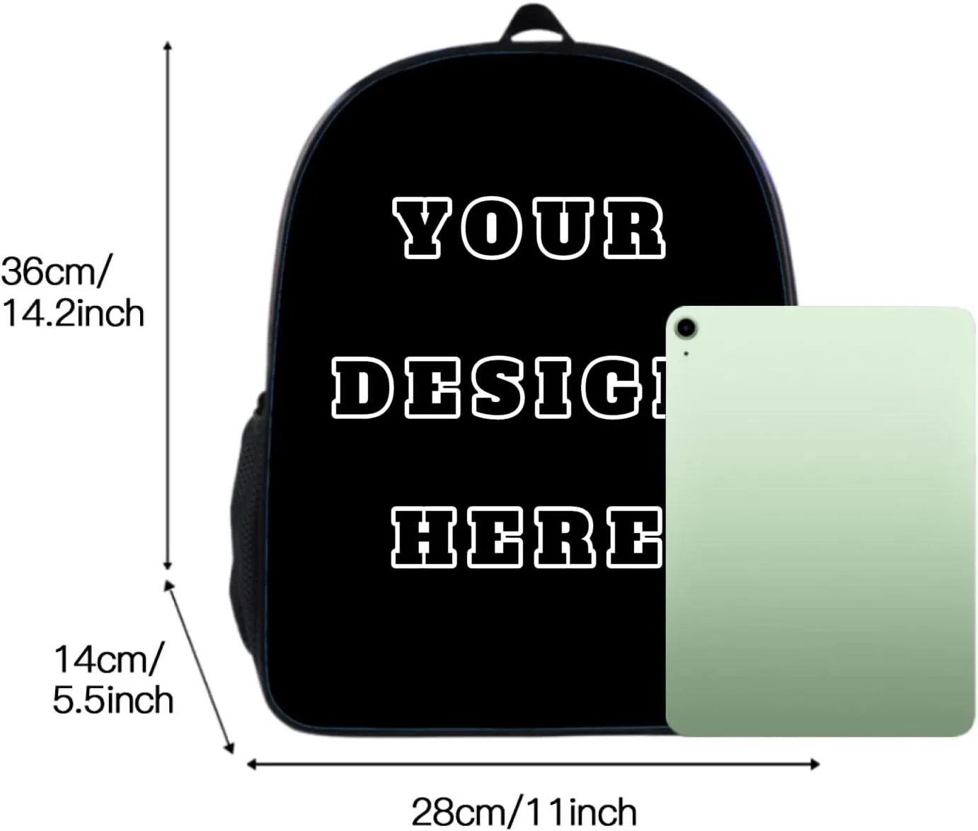 Custom Backpack for Boy Girl, Custom Personalized Text Image Backpack, Customize Laptop Backpack for Men Women, Custom 17In Casual with Laptop Compartment Travel Backpack