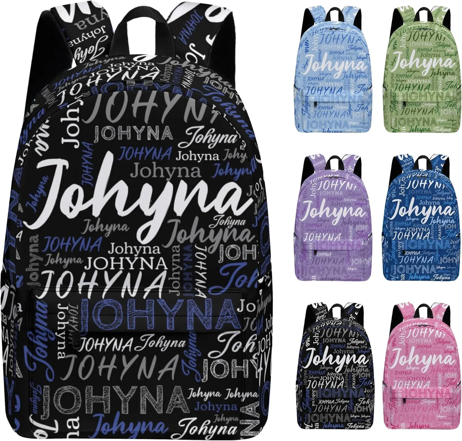 Custom Backpack with Name, Personalized Name School Bag for Boys Girls Men Women, Customized Casual Laptop Backpacks