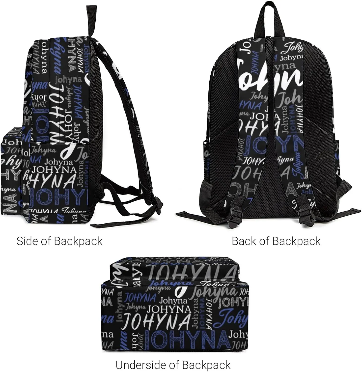 Custom Backpack with Name, Personalized Name School Bag for Boys Girls Men Women, Customized Casual Laptop Backpacks
