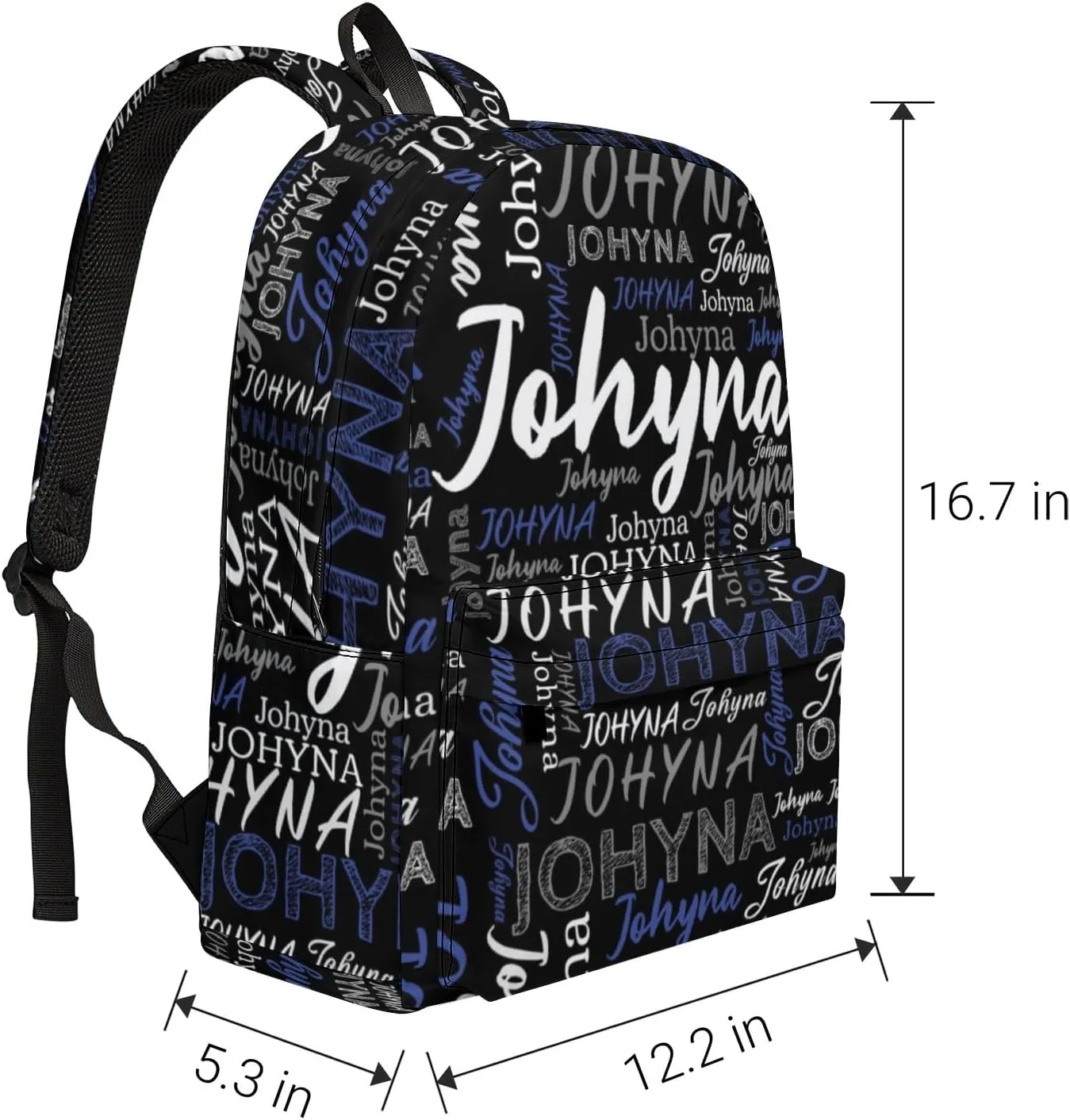 Custom Backpack with Name, Personalized Name School Bag for Boys Girls Men Women, Customized Casual Laptop Backpacks
