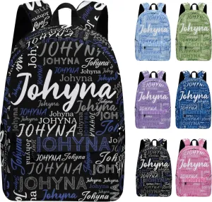 Custom Backpack with Name, Personalized Name School Bag for Boys Girls Men Women, Customized Casual Laptop Backpacks