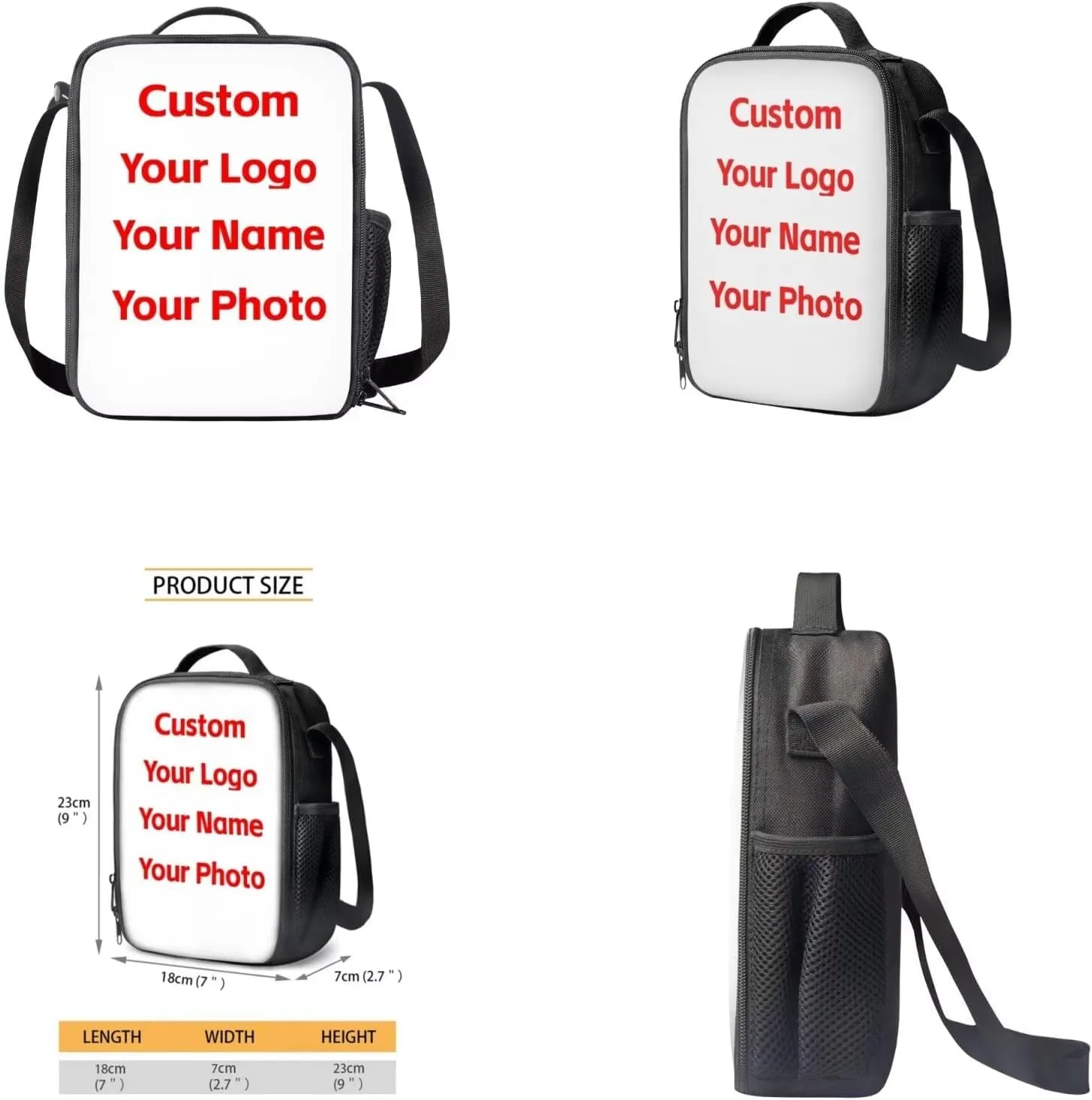 Custom Image Picture Teen Backpacks for Girls Middle School Fashion Shoulder Bag for School Teens Leakproof Freezable Lunch Bag with Strap for School Students