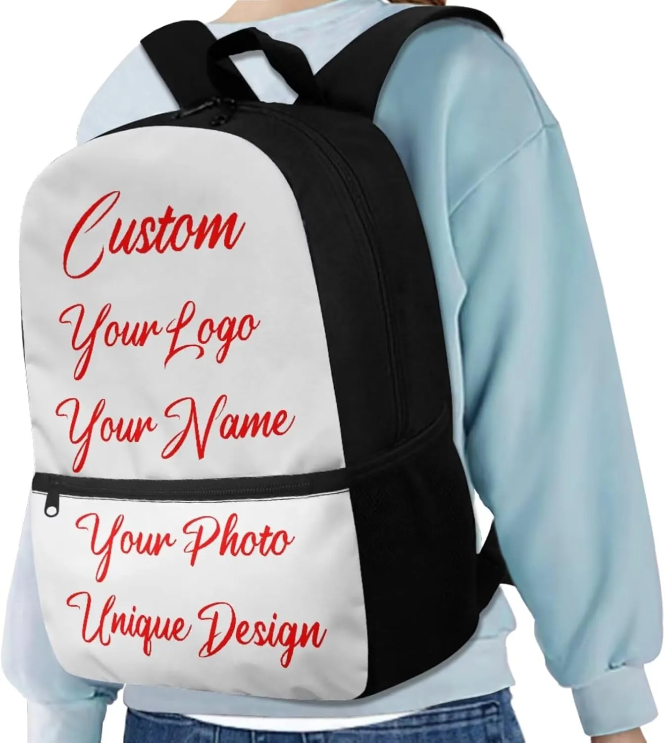 Custom Image Picture Teen Backpacks for Girls Middle School Fashion Shoulder Bag for School Teens Leakproof Freezable Lunch Bag with Strap for School Students