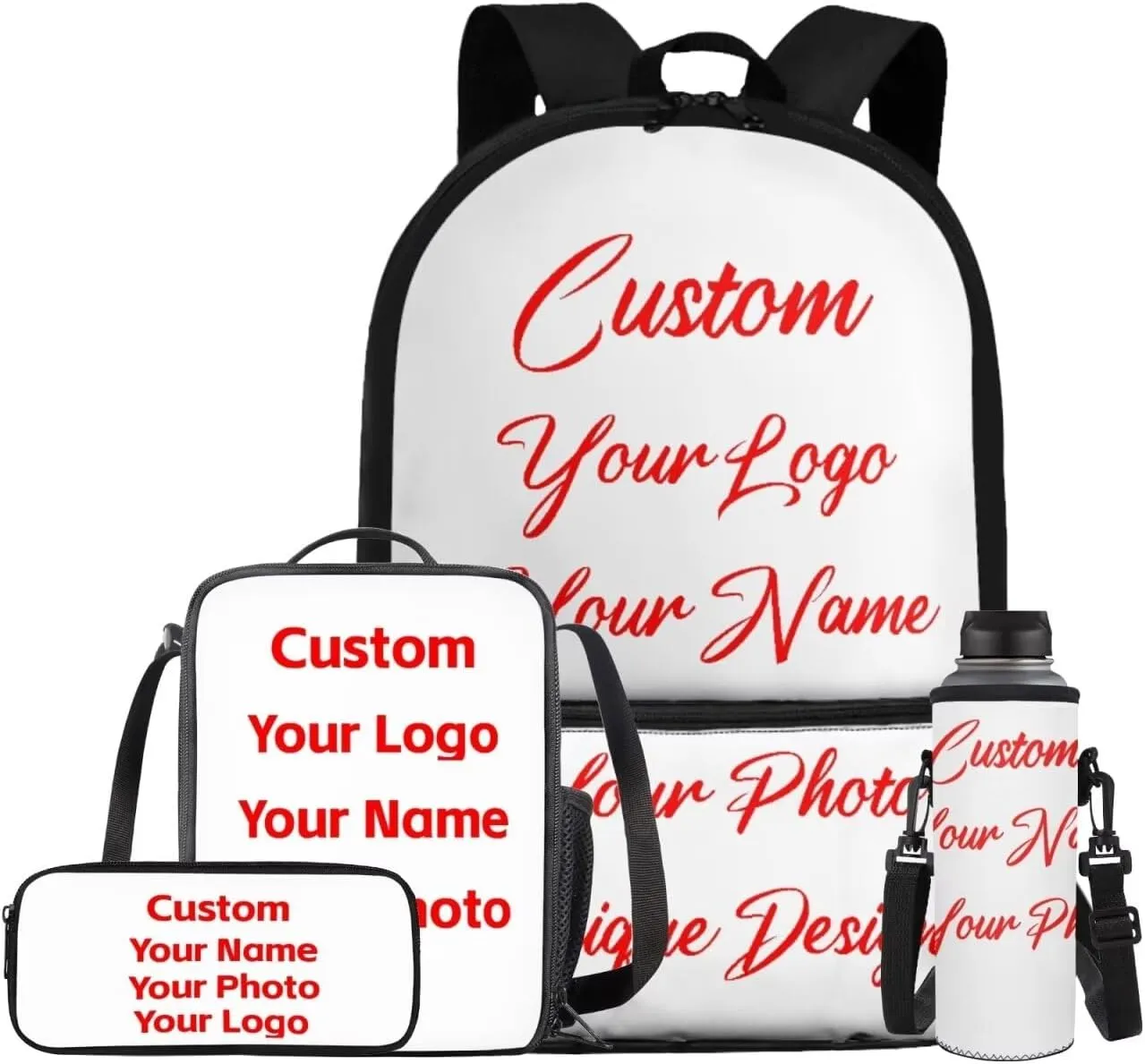 Custom Image Picture Teen Backpacks for Girls Middle School Fashion Shoulder Bag for School Teens Leakproof Freezable Lunch Bag with Strap for School Students