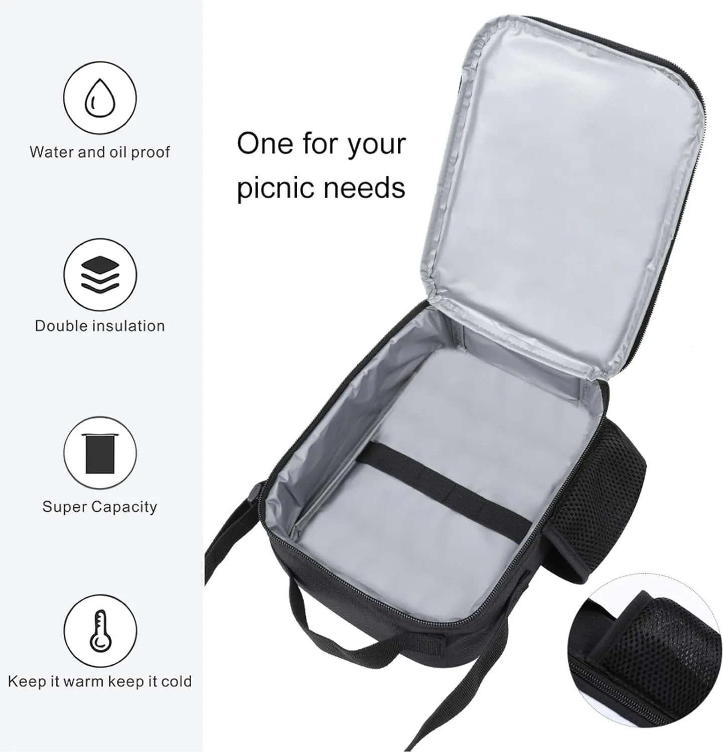 Custom Insulated Lunch Box for Girls Boys, Personalized Insulated Lunch Box with Your Photos Tex, Customized Reusable Lunch Bag Leakproof Cooler Tote Bag for School Office Travel Picnic