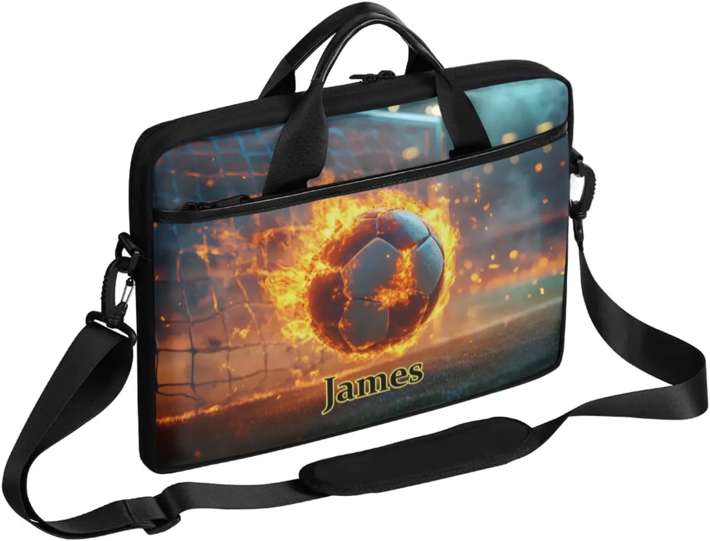 Custom-Laptop-Bag for-Adults Women Men Personalized with-Name Computer-Bag Colorful Basketball