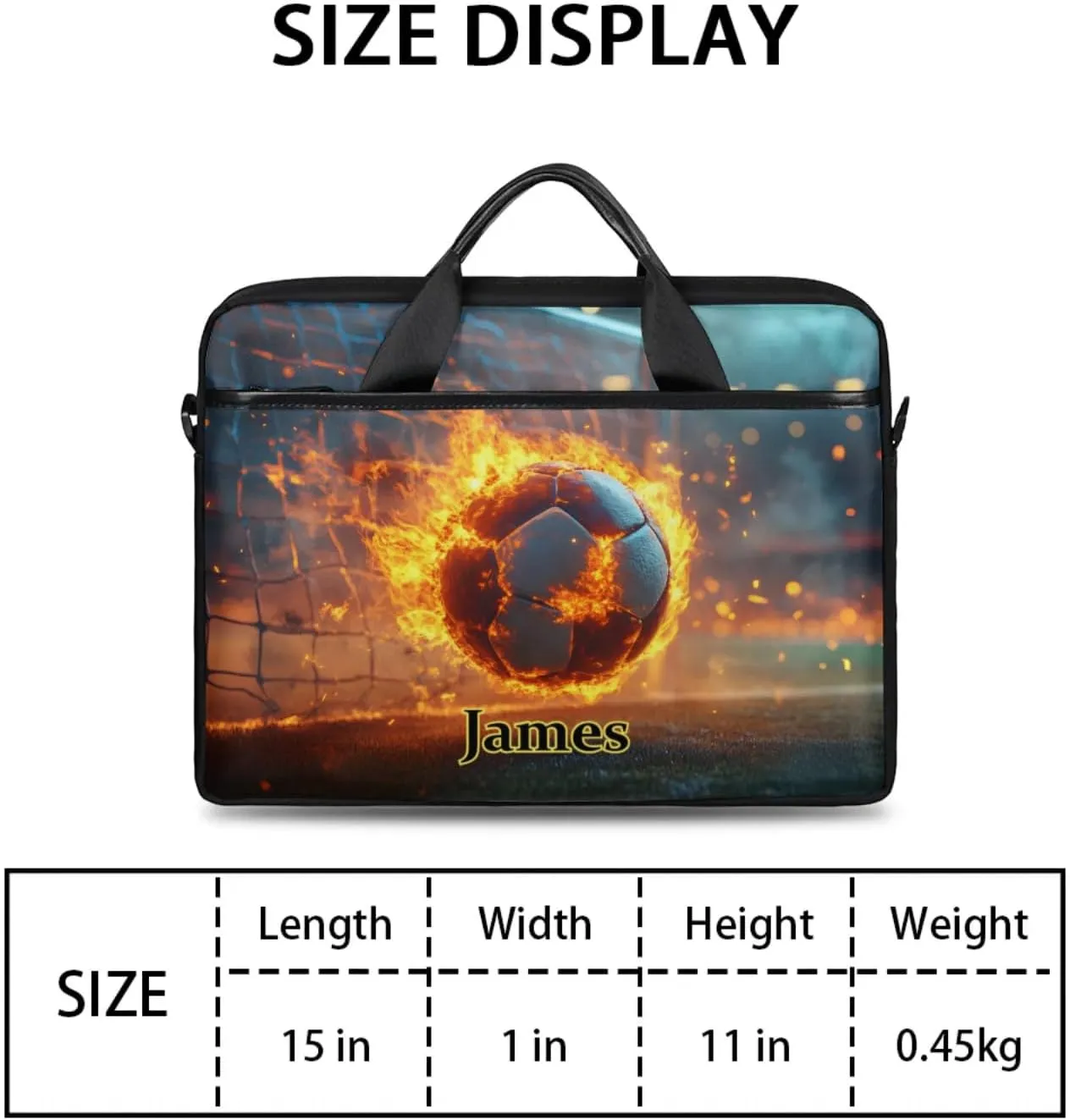 Custom-Laptop-Bag for-Adults Women Men Personalized with-Name Computer-Bag Colorful Basketball
