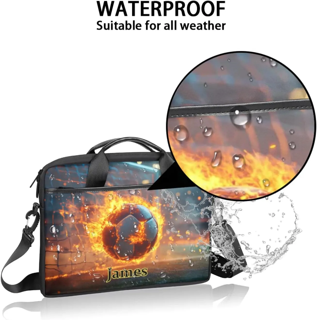 Custom-Laptop-Bag for-Adults Women Men Personalized with-Name Computer-Bag Colorful Basketball