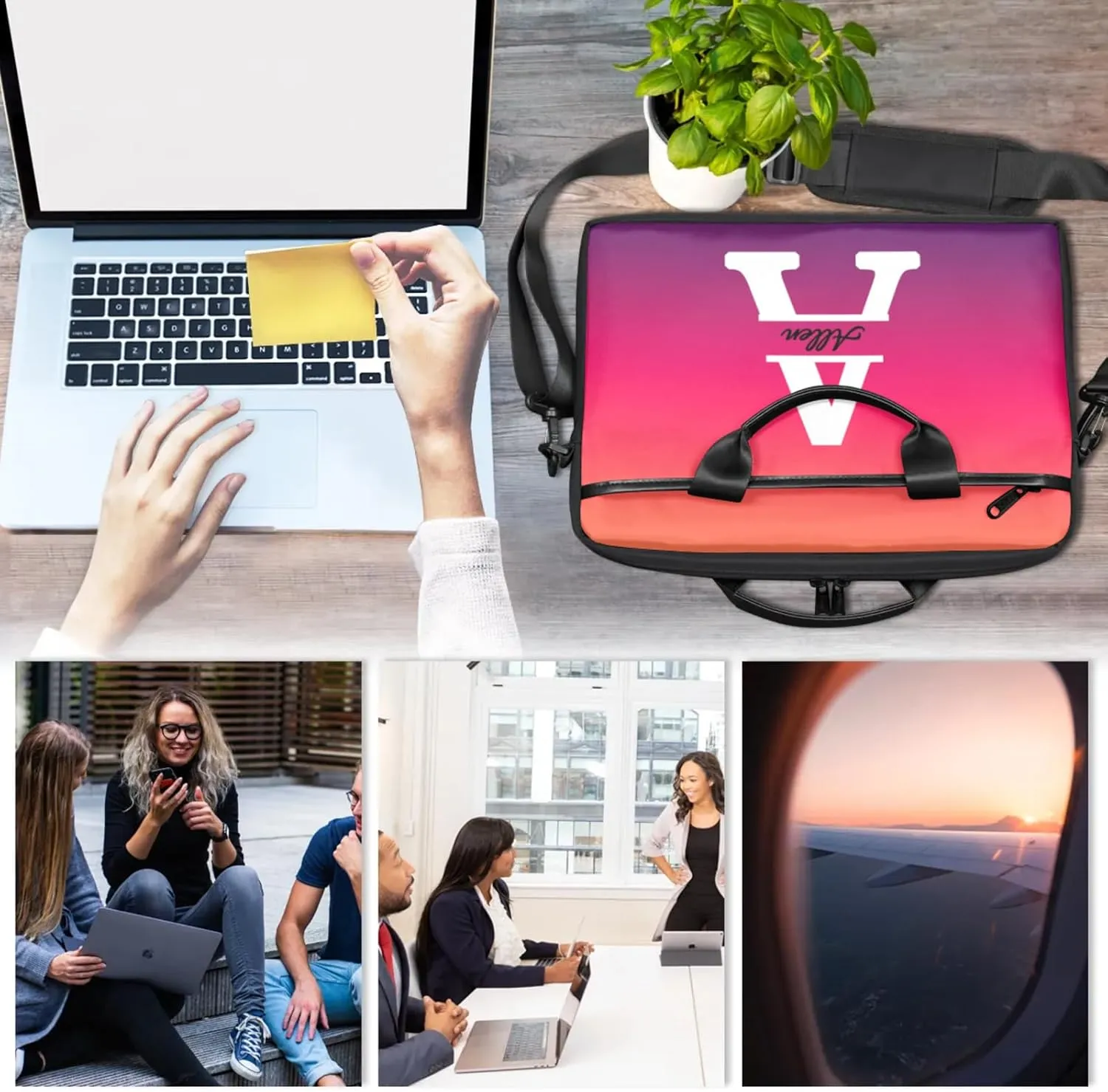 Custom Laptop Bag, Personalized Shoulder Bag for Laptop, Portable Computer Bag ，Gifts for Business Office