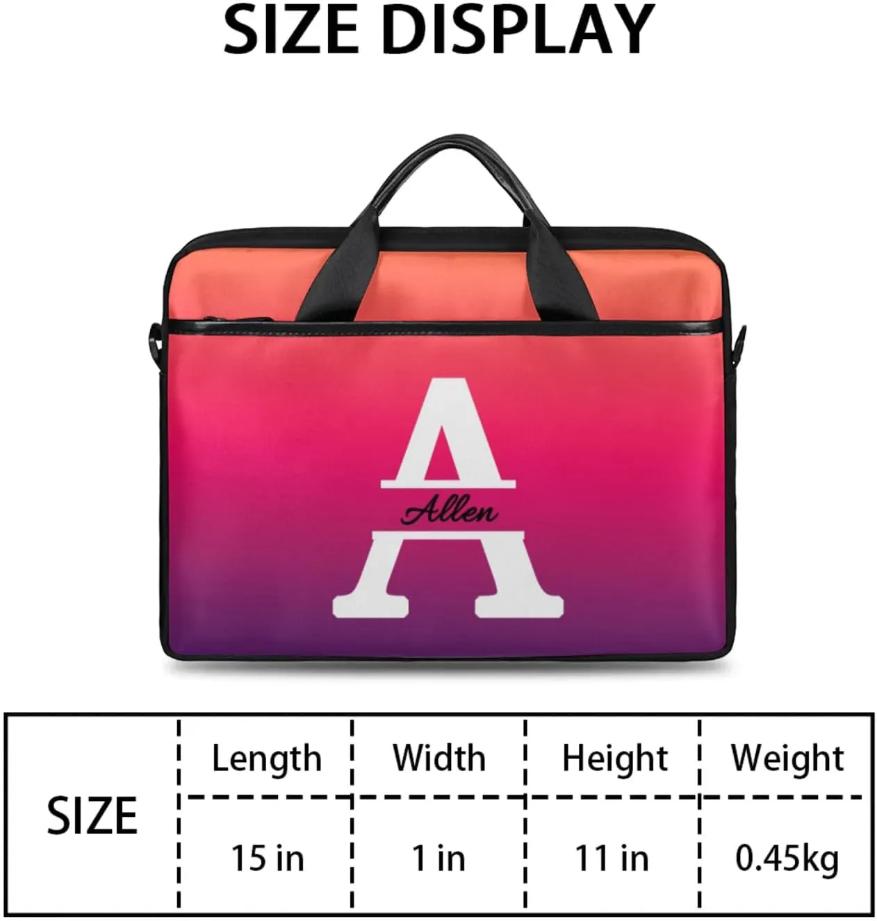 Custom Laptop Bag, Personalized Shoulder Bag for Laptop, Portable Computer Bag ，Gifts for Business Office