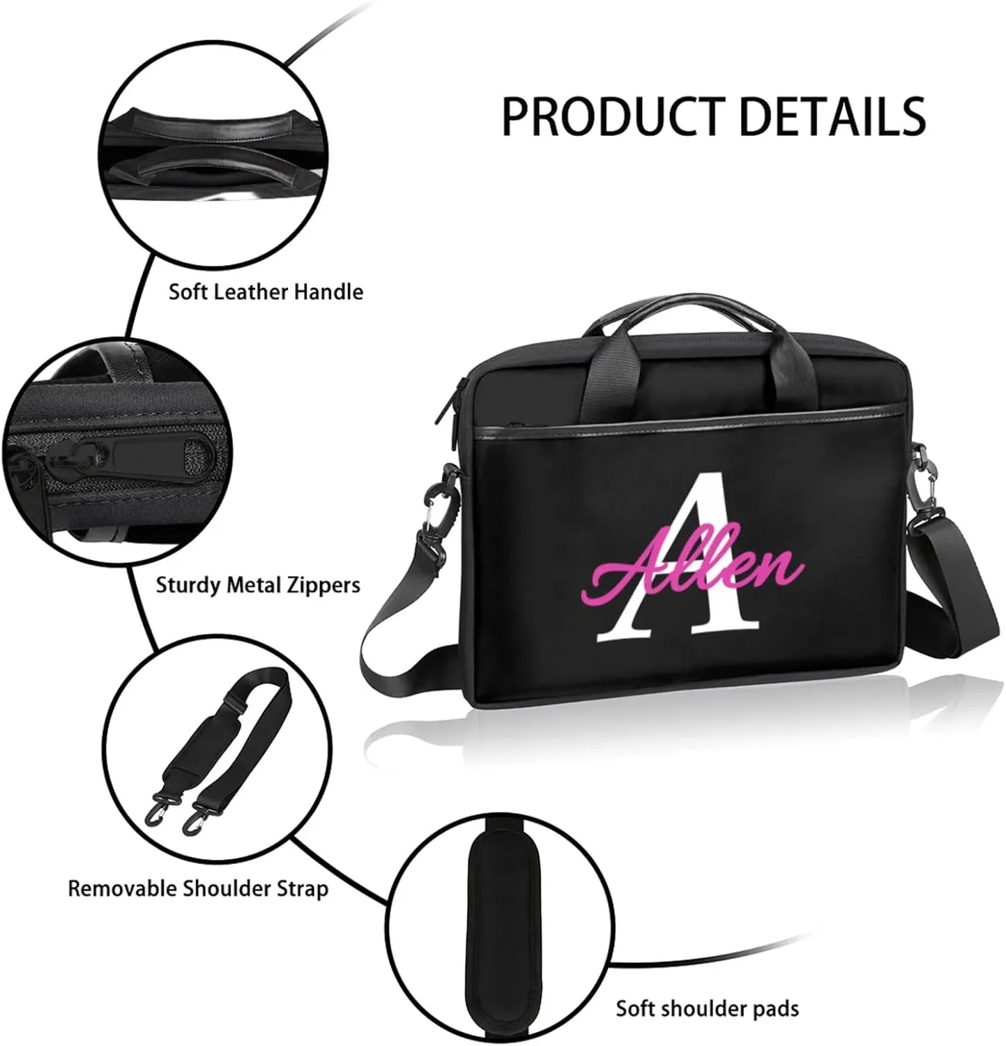 Custom Laptop Bag, Personalized Shoulder Bag for Laptop, Portable Computer Bag ，Gifts for Business Office