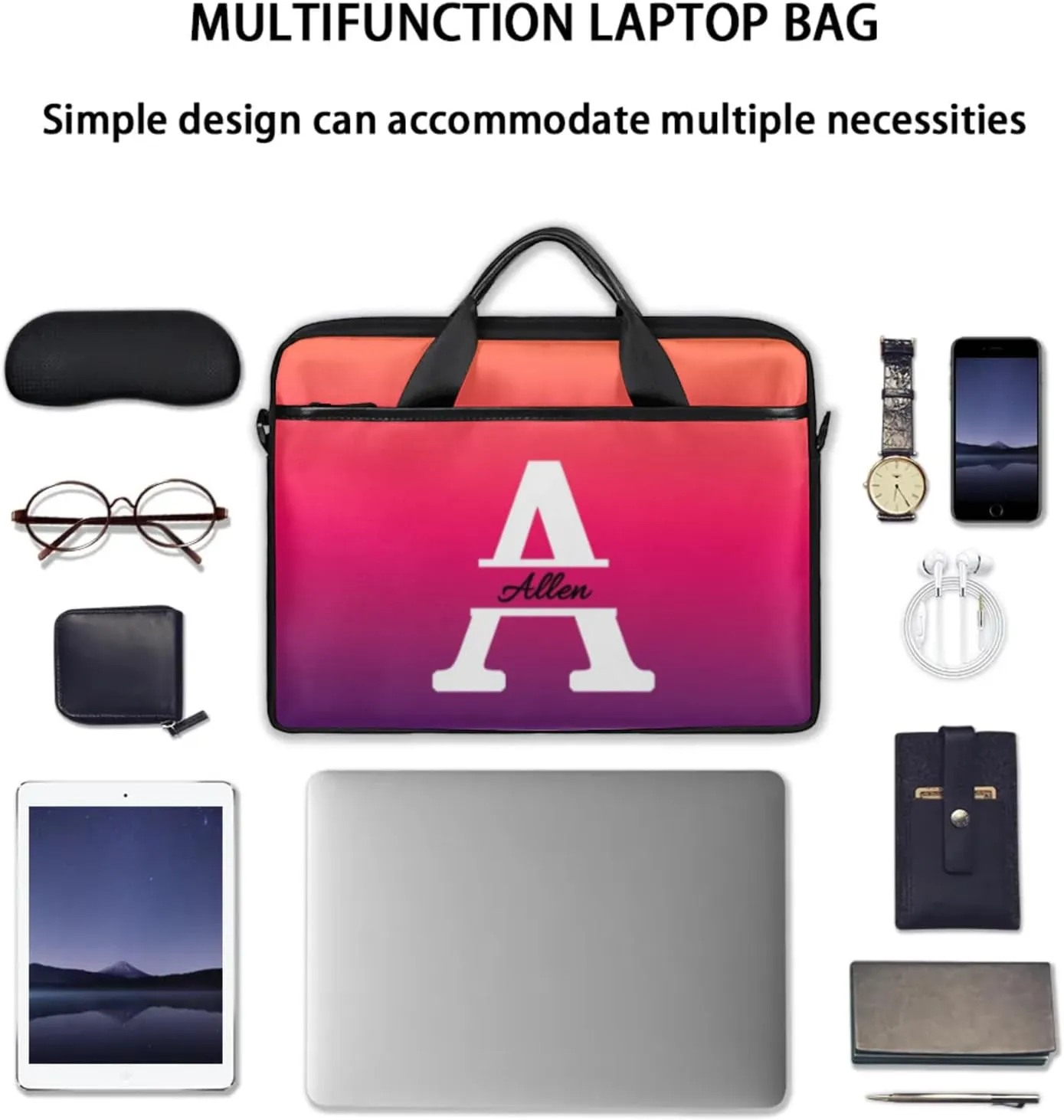 Custom Laptop Bag, Personalized Shoulder Bag for Laptop, Portable Computer Bag ，Gifts for Business Office