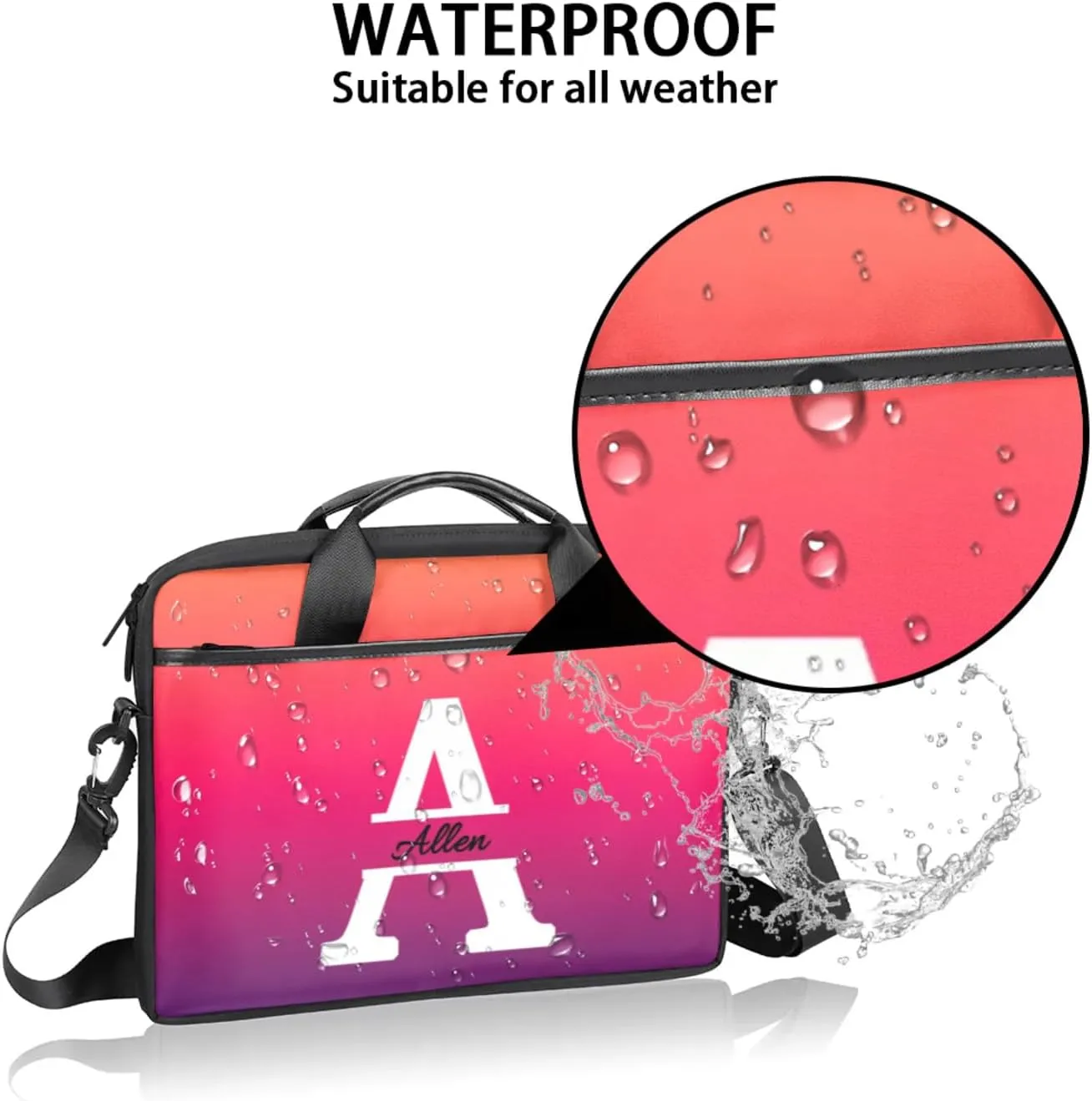 Custom Laptop Bag, Personalized Shoulder Bag for Laptop, Portable Computer Bag ，Gifts for Business Office