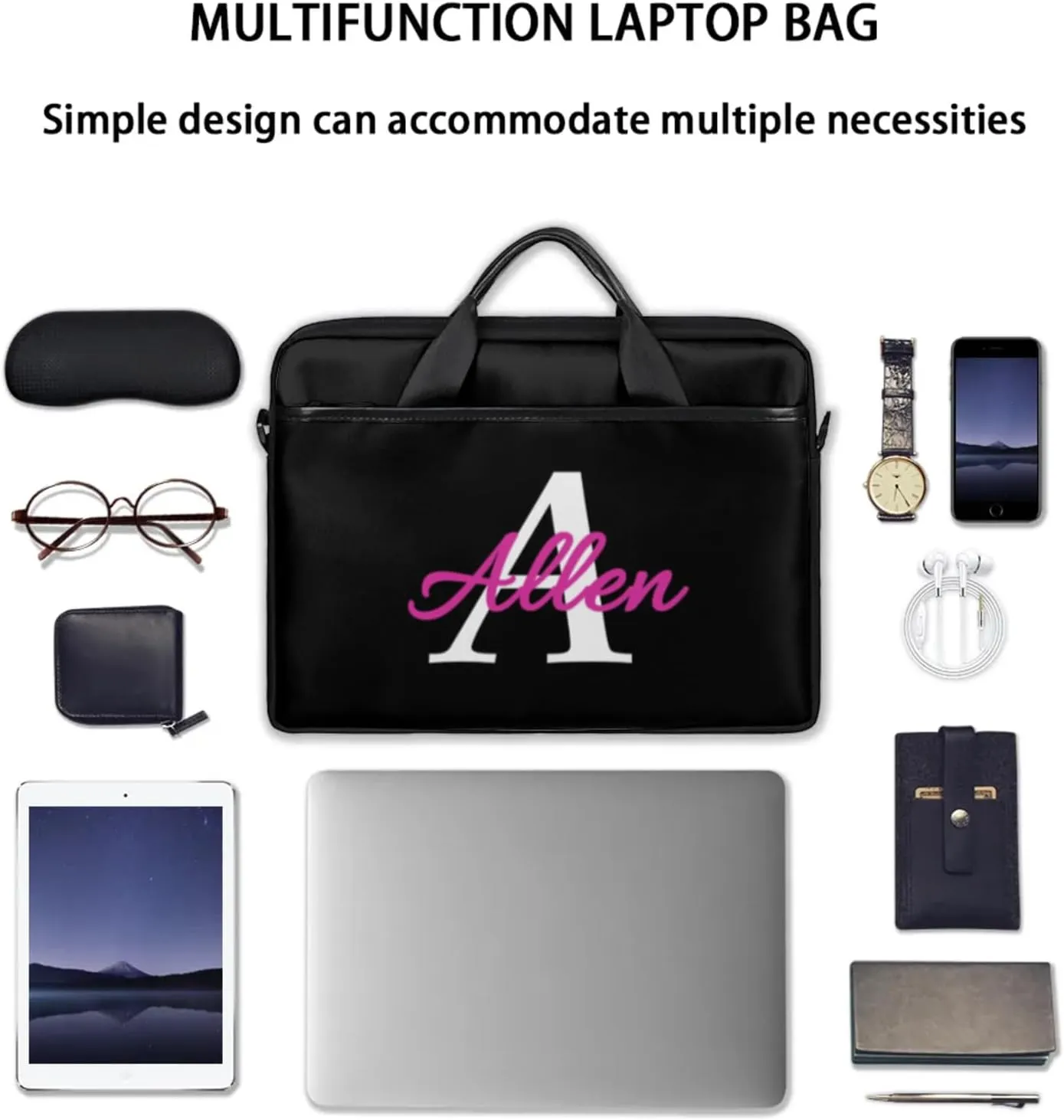 Custom Laptop Bag, Personalized Shoulder Bag for Laptop, Portable Computer Bag ，Gifts for Business Office