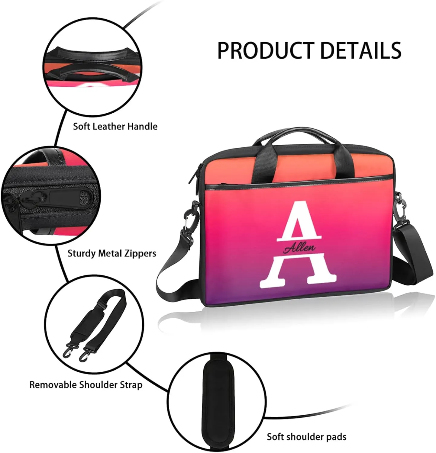 Custom Laptop Bag, Personalized Shoulder Bag for Laptop, Portable Computer Bag ，Gifts for Business Office