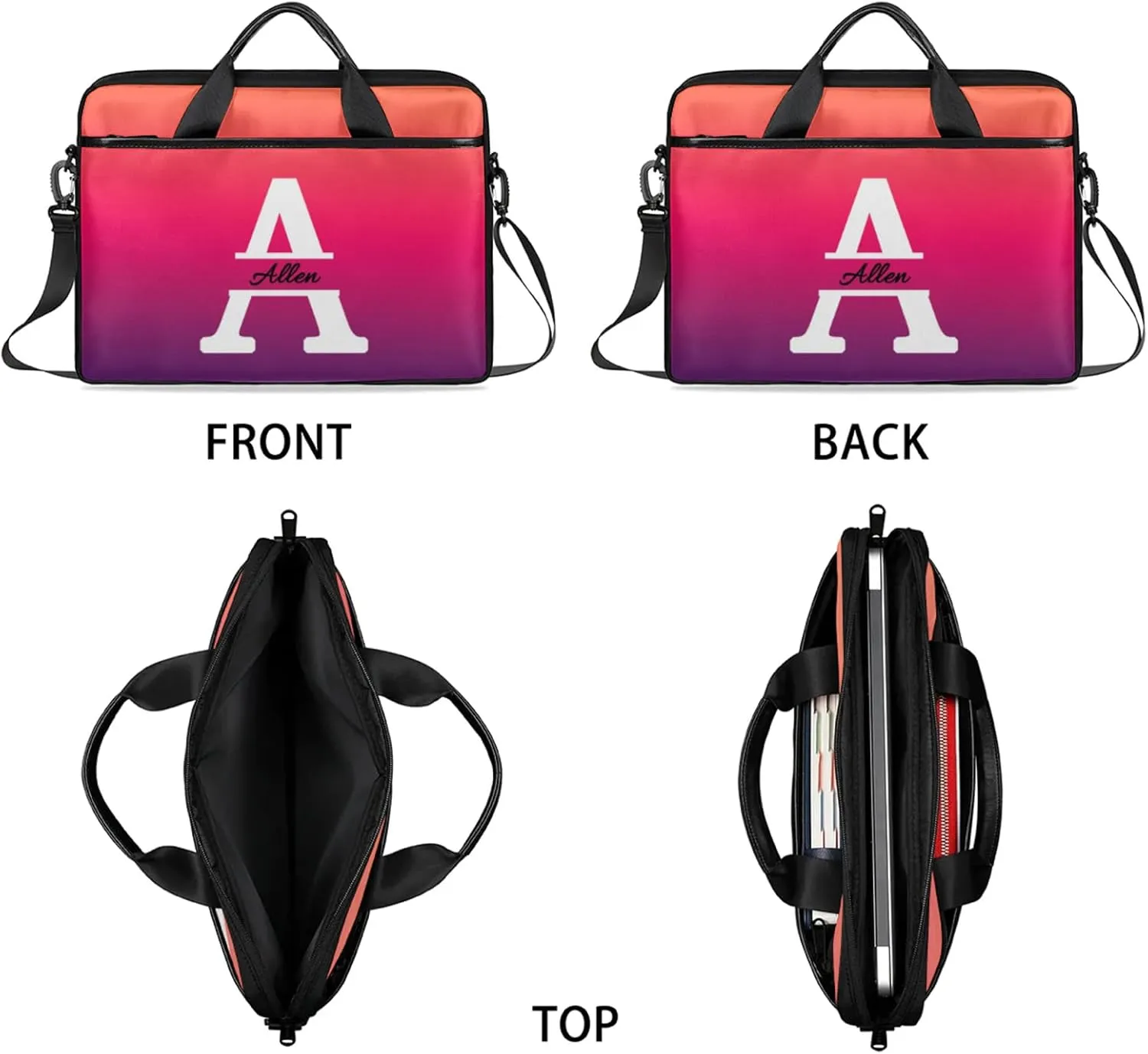 Custom Laptop Bag, Personalized Shoulder Bag for Laptop, Portable Computer Bag ，Gifts for Business Office