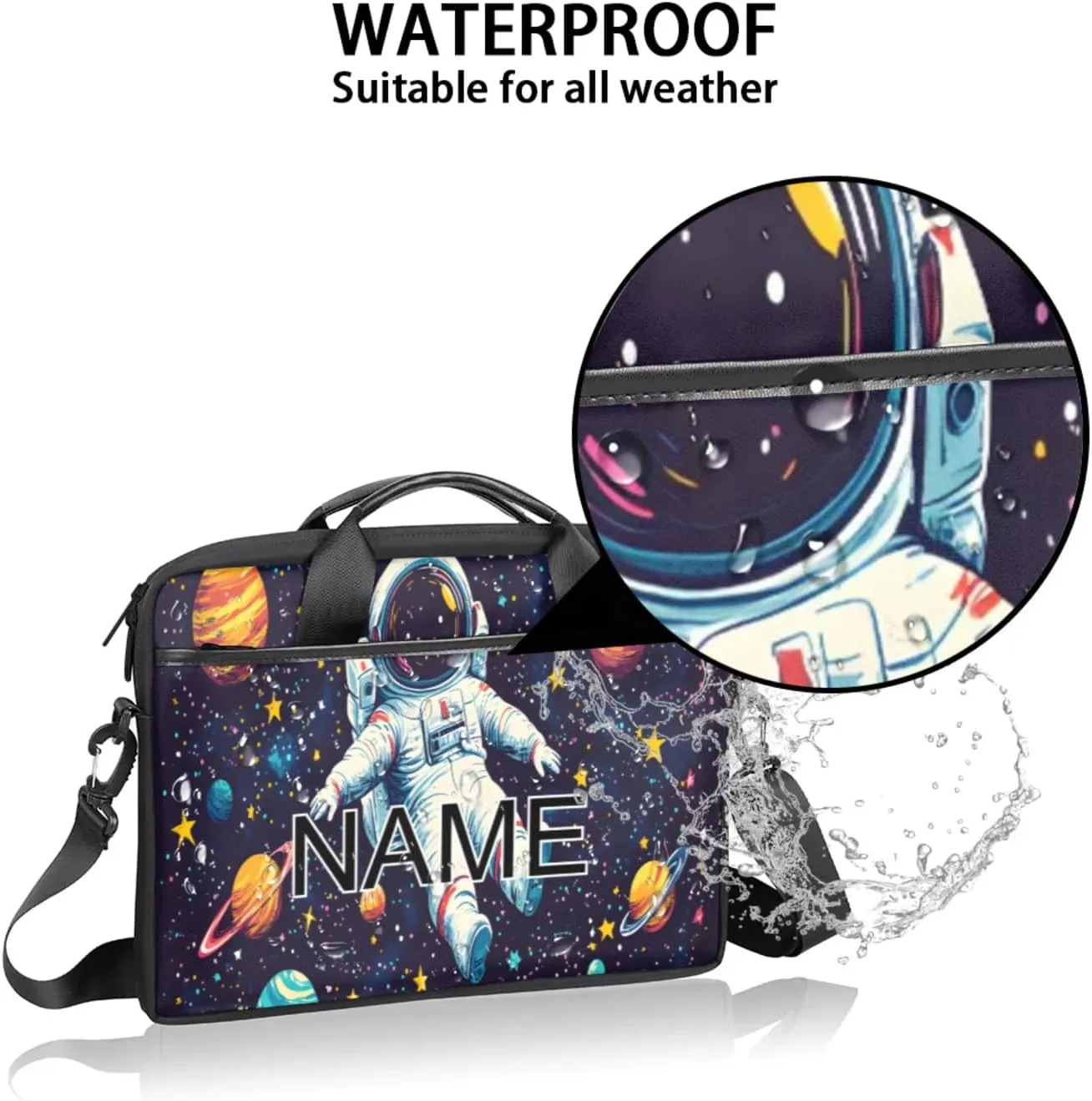 Custom Laptop Bag with Name Personalized 15 Inch Shoulder Computer Bag