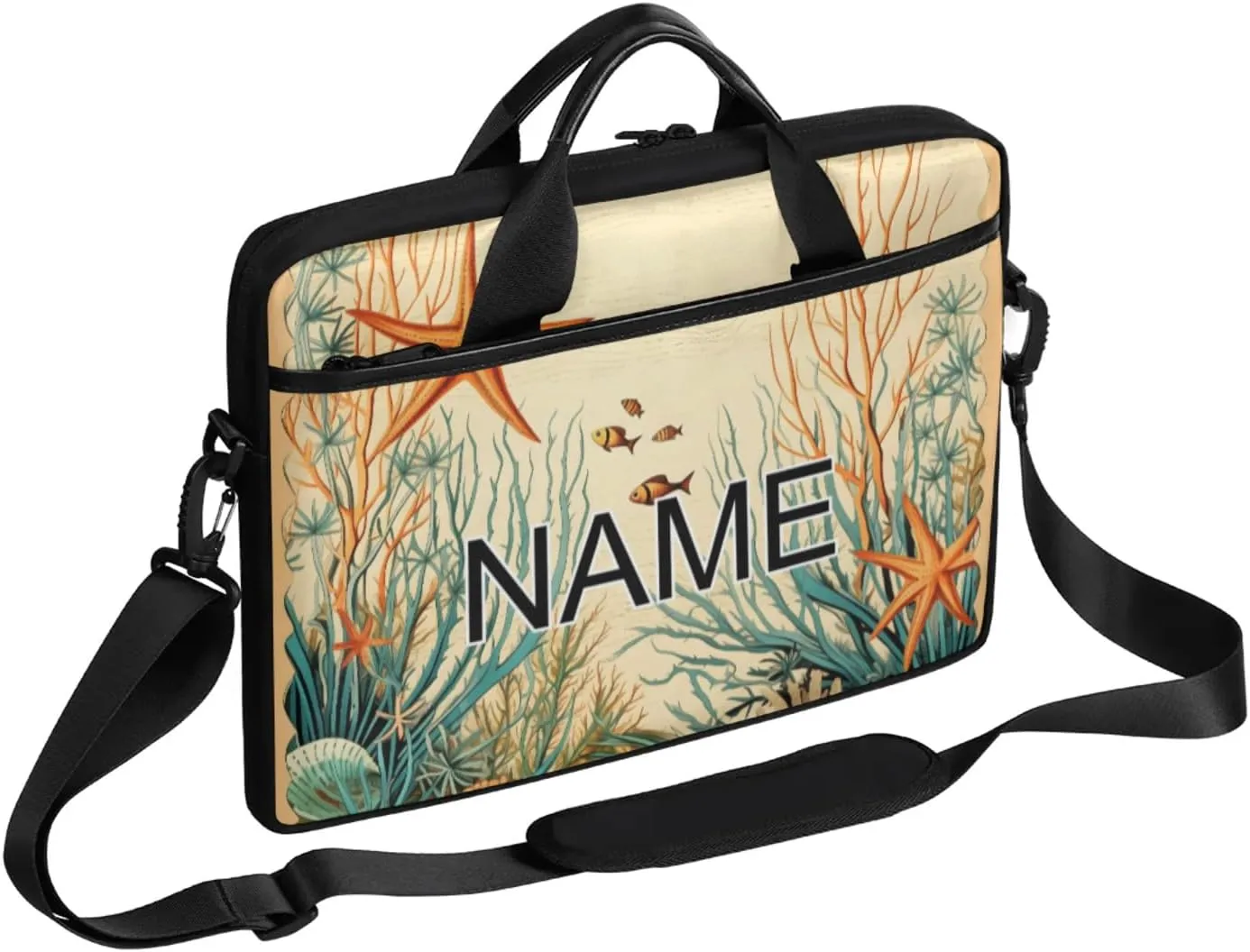 Custom Laptop Bag with Name Personalized 15 Inch Shoulder Computer Bag