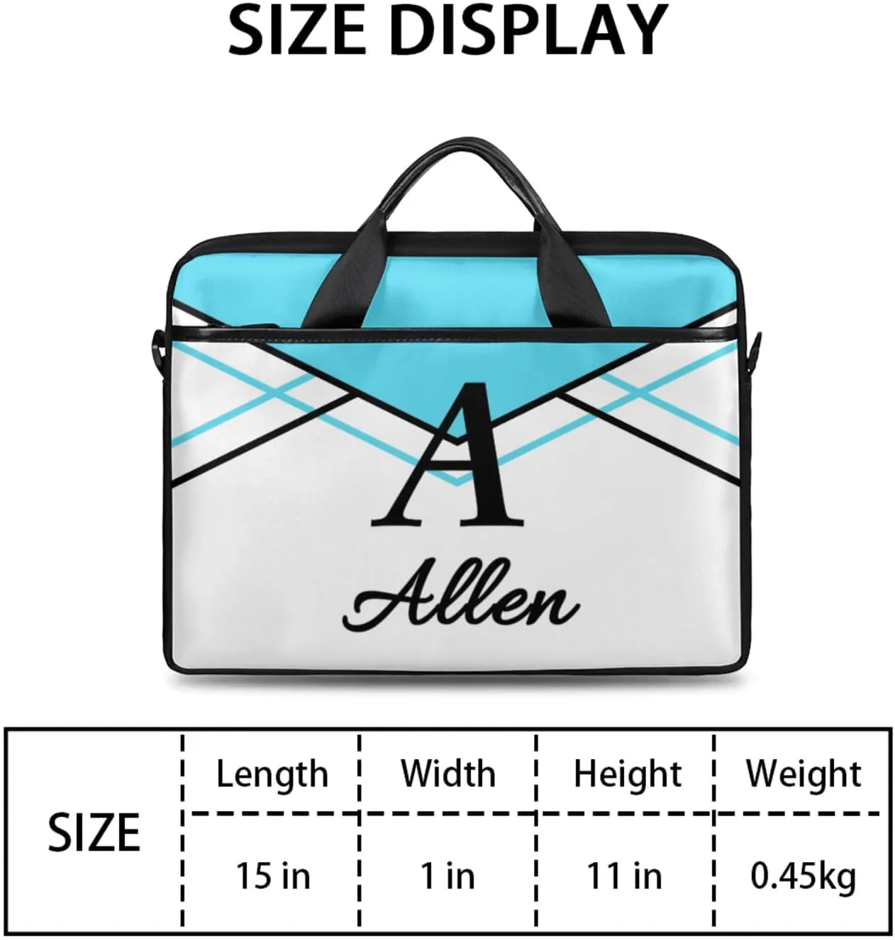 Custom Laptop Bag,Personalized Shoulder Bag for Laptop,Portable Computer Bag,Gifts for Business Office White Stitching