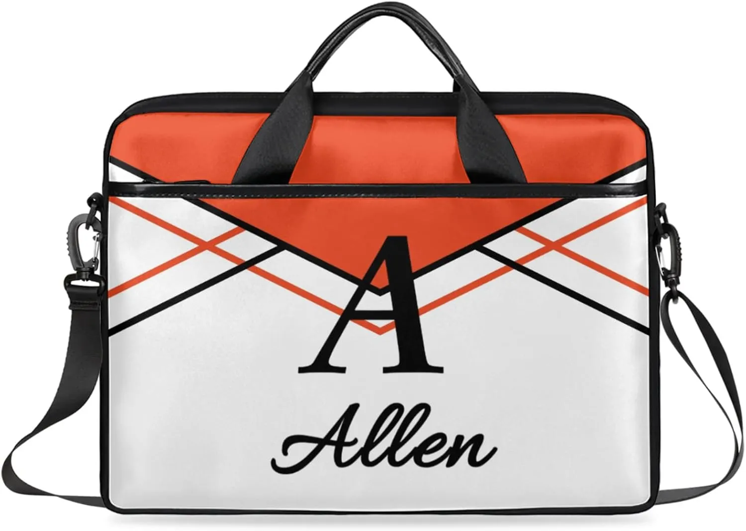 Custom Laptop Bag,Personalized Shoulder Bag for Laptop,Portable Computer Bag,Gifts for Business Office White Stitching
