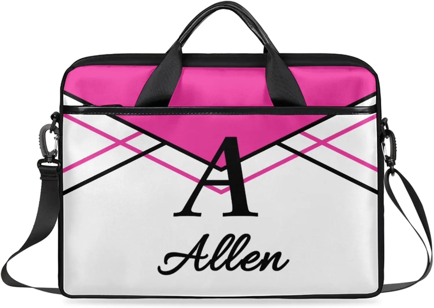 Custom Laptop Bag,Personalized Shoulder Bag for Laptop,Portable Computer Bag,Gifts for Business Office White Stitching