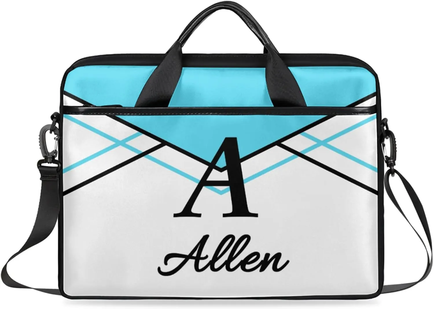 Custom Laptop Bag,Personalized Shoulder Bag for Laptop,Portable Computer Bag,Gifts for Business Office White Stitching