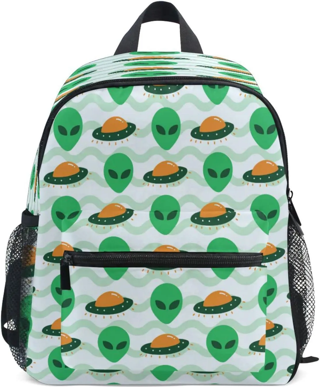 Cute Alien Ufo Invasion Spaceship Kids Backpack for Boys Girls Students SchoolBag for Toddler Children Daycare Preschool Shoulder Bookbag with Chest Strap Kindergarten Elementary Travel M
