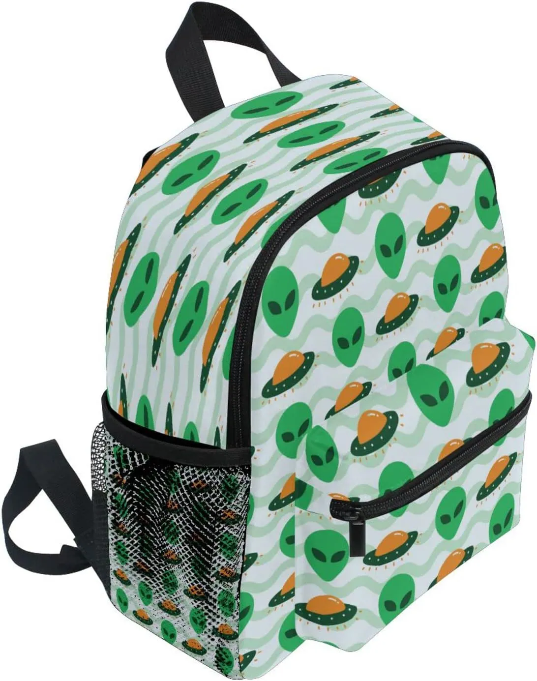 Cute Alien Ufo Invasion Spaceship Kids Backpack for Boys Girls Students SchoolBag for Toddler Children Daycare Preschool Shoulder Bookbag with Chest Strap Kindergarten Elementary Travel M