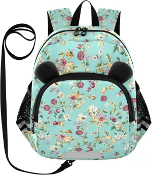 Cute Ears Kids Backpack Leash Little Girls Anti-Lost Personalized Daycare Diaper Bag with Reflective Strip Cute Cartoon Animal Bear Sweet 61-70 Fruit Turquoise mochila escolar para ni?a