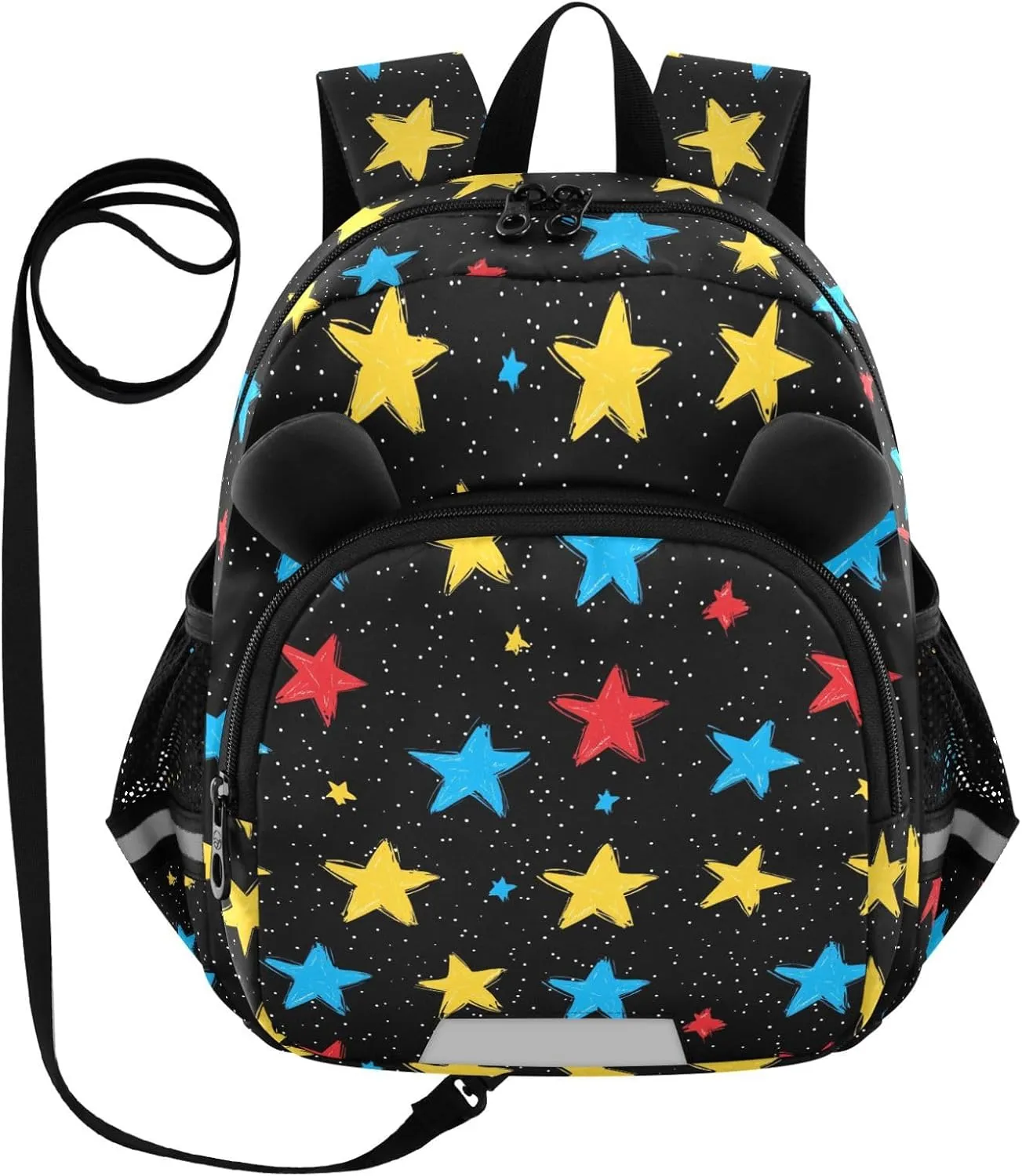 Cute Ears Kids School Backpack Leash Little Girls Anti-Lost Personalized Daycare Diaper Bag with Reflective Strip Cute Cartoon Animal Bear Stars Glittering Handy Drawn mochila preescolar para