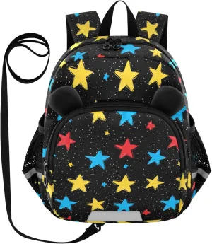 Cute Ears Kids School Backpack Leash Little Girls Anti-Lost Personalized Daycare Diaper Bag with Reflective Strip Cute Cartoon Animal Bear Stars Glittering Handy Drawn mochila preescolar para