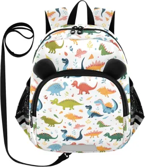 Cute Ears Mini School Backpack Leash Boys Girls Anti-Lost Personalized Mini Bag with Reflective Strip Cute Cartoon Animal Bear Cartoon Color Dinosaur bolso escolar para ni?as