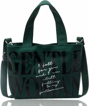 Cute Gentle Woman Crossbody Tote Bag Canvas Handheld Shoulder Bag with Portable Handles Office Travel Essentials