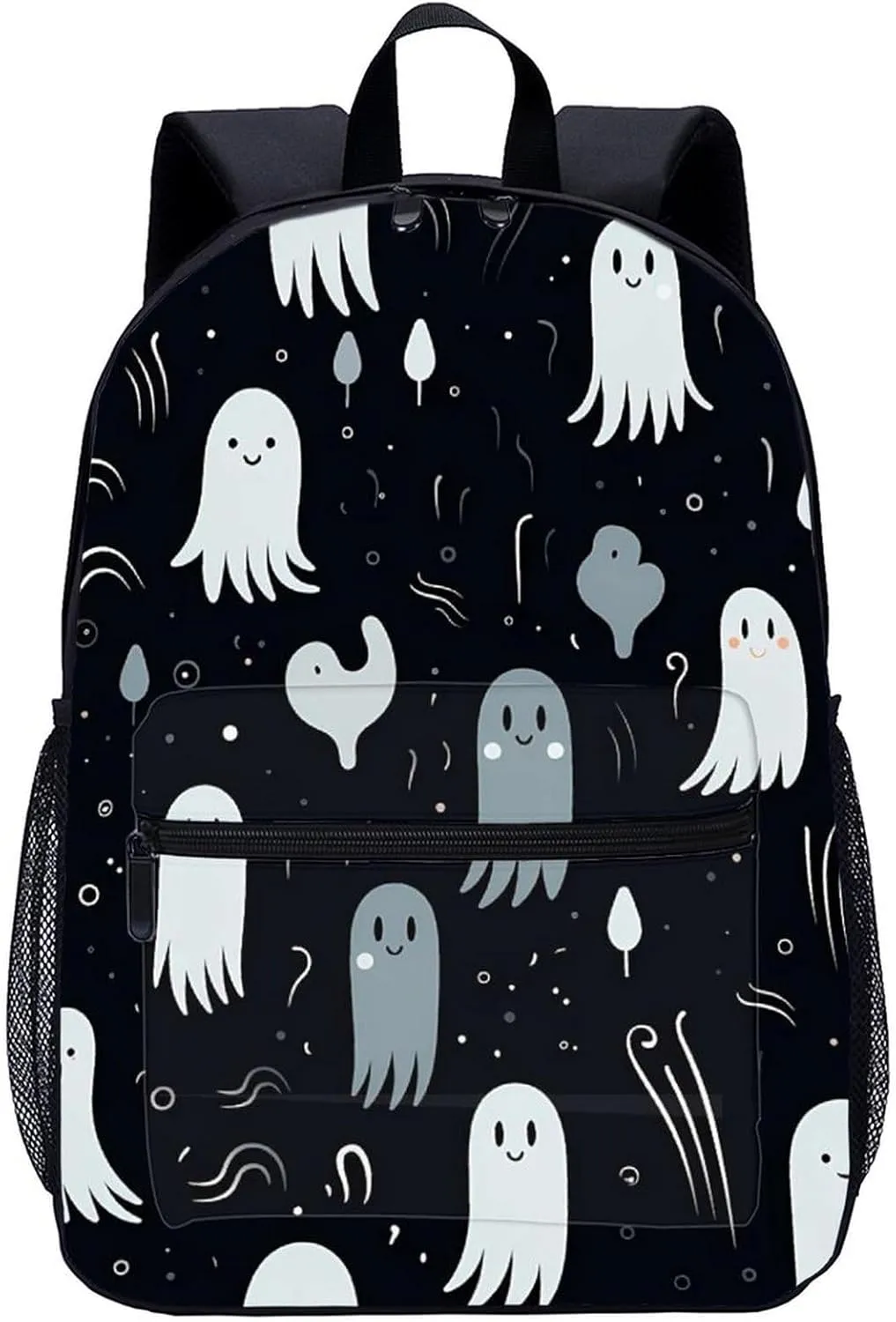 Cute Ghosts Halloween 17 Inch Laptop Backpack Large Capacity Daypack Travel Shoulder Bag for Men&Women
